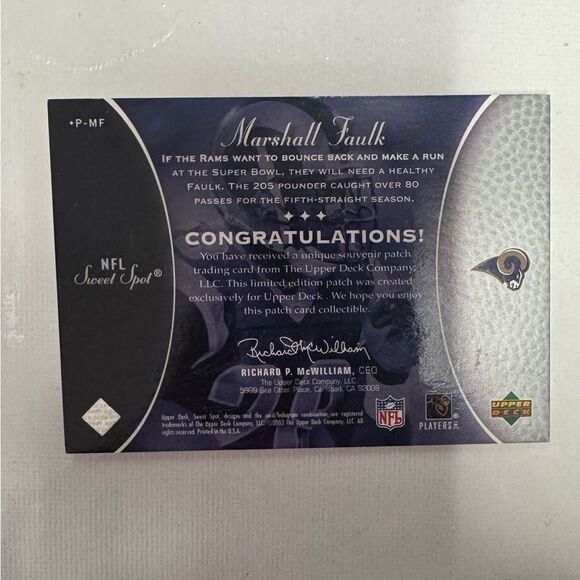 2003 Marshall Faulk sweet spot classics #P-MF mint condition - Picture 4 of 4